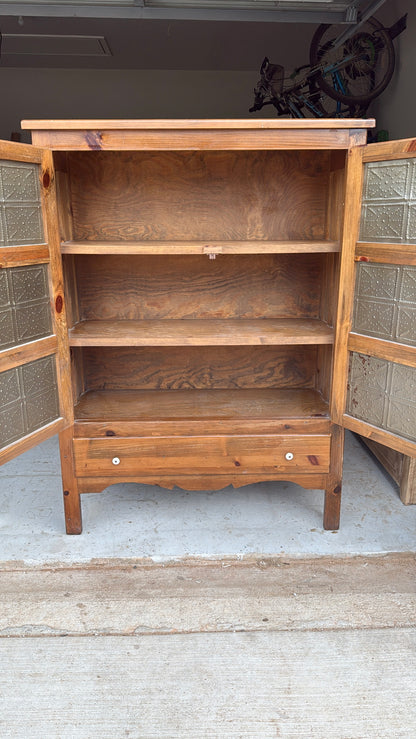 Antique Cabinet with Tin Detail
