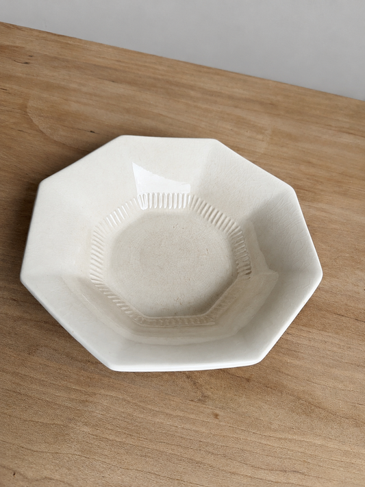 Octogonal Ironstone Crazed Bowl