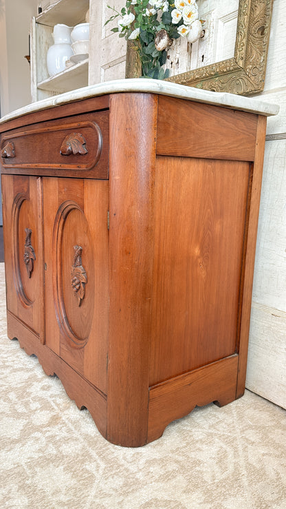 Antique Mahogany Marble Top Wash Stand