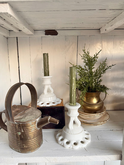 Pair of Milk Glass Candlesticks