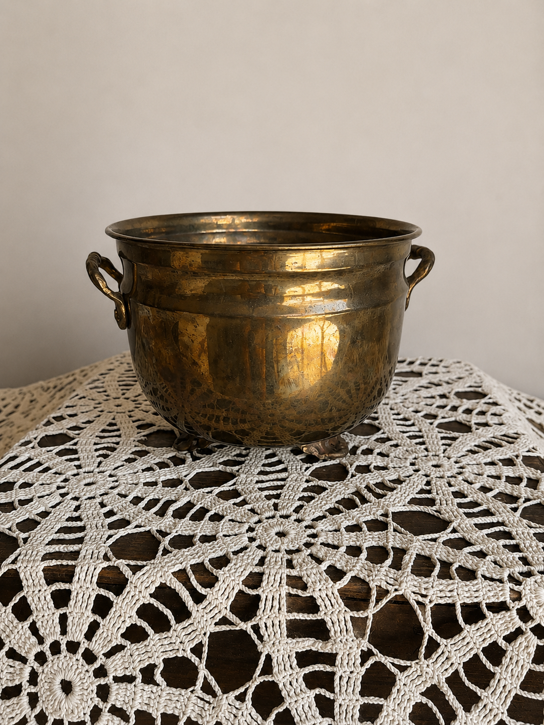 Brass Footed Pot / Planter