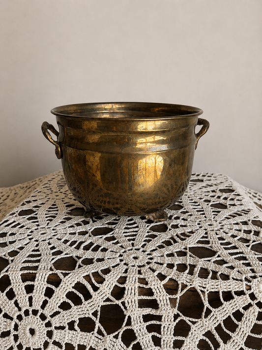 Brass Footed Pot / Planter