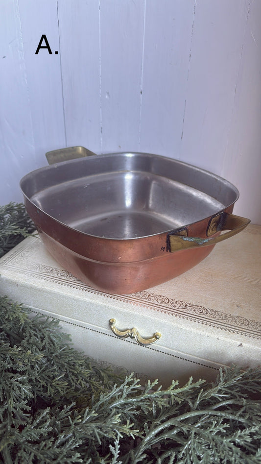 Copperware Handled Dish