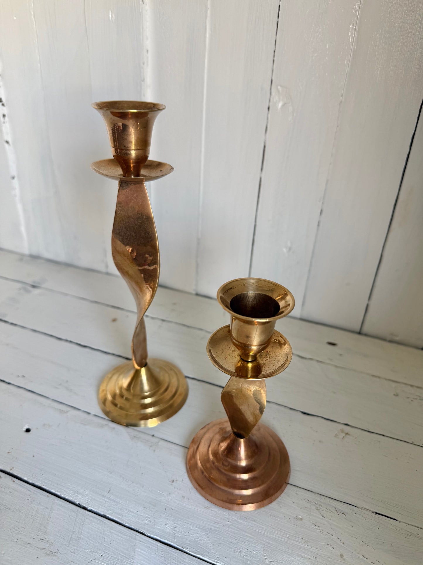 Pair of Gorgeous Copper Candlesticks