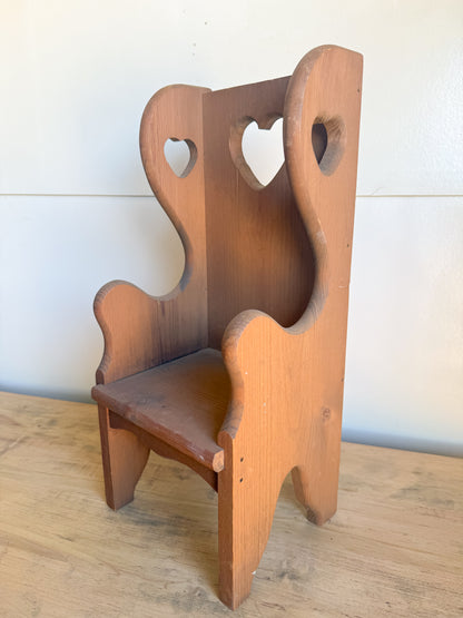 19” Tall Heart Carved Chair