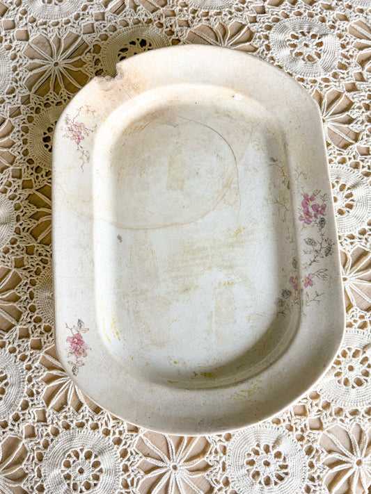 15” Floral Trim Ironstone Platter