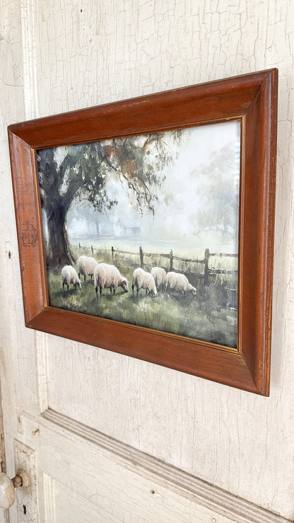 Vintage Sheep On Country Print