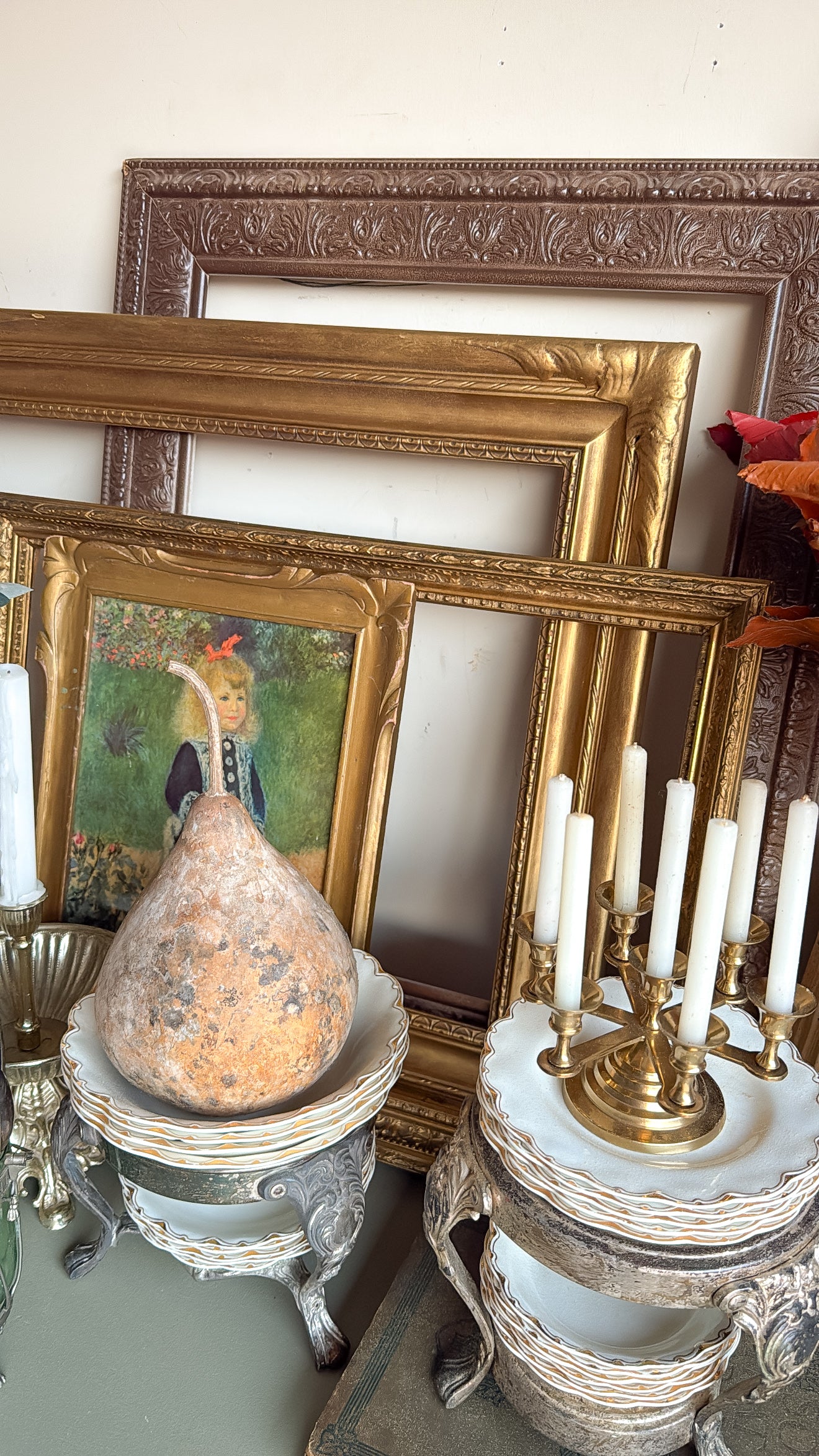 Vintage Wooden Gold Framed Girl