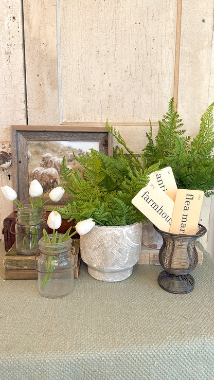 Vintage Rusty Small Metal Urn