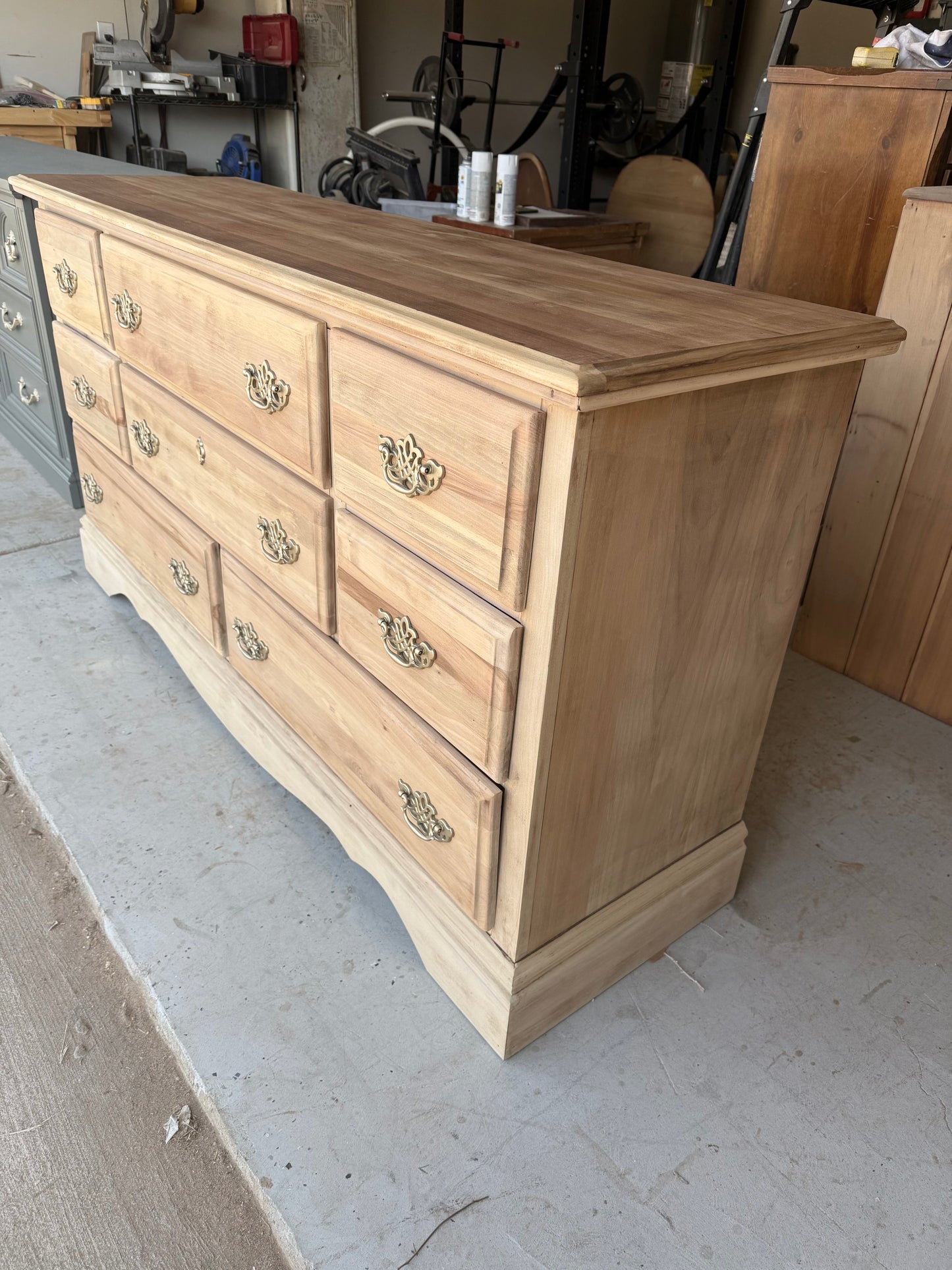 8-Drawer Bleached Dresser