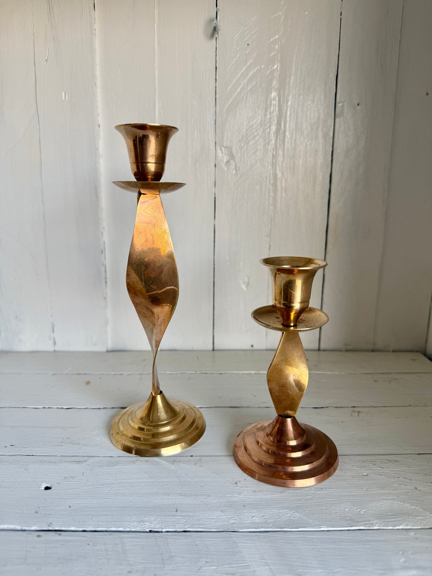 Pair of Gorgeous Copper Candlesticks