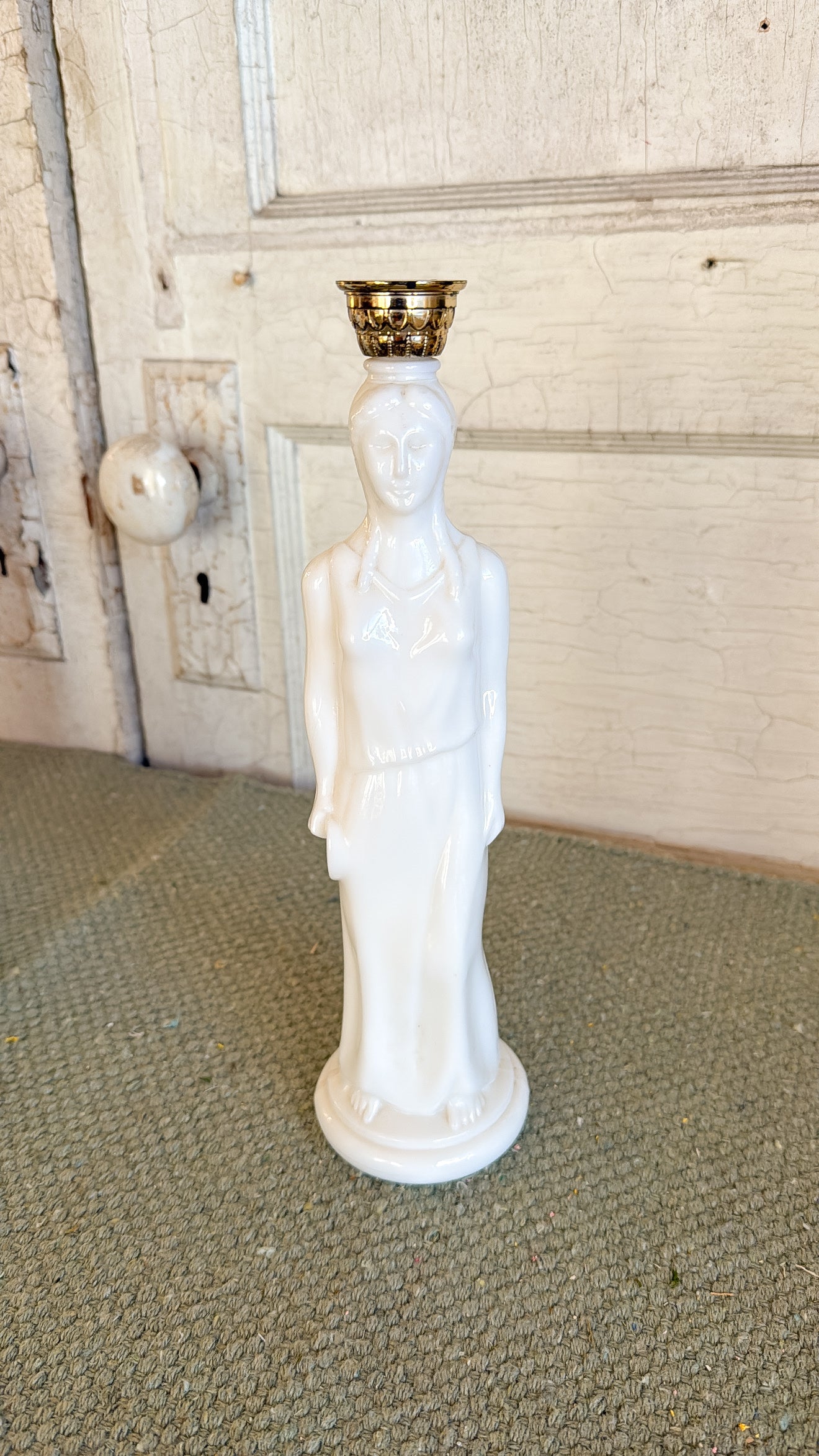 Milk Glass Greek Goddess Avon Bottle