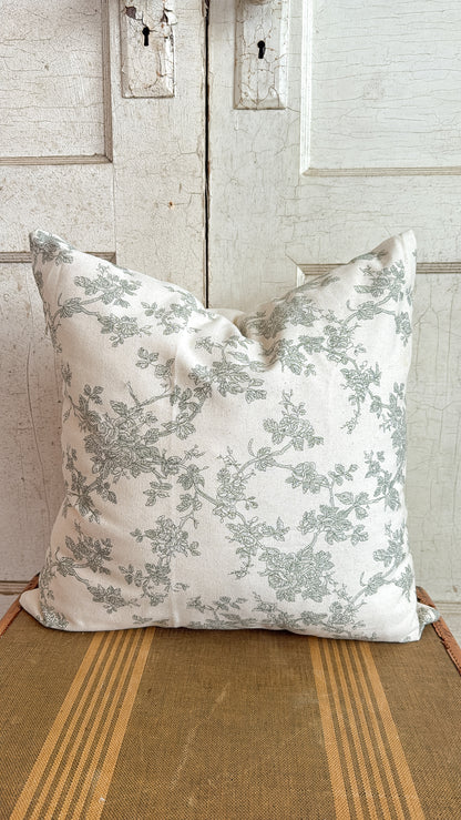 18”x18” Sage Floral Pillow