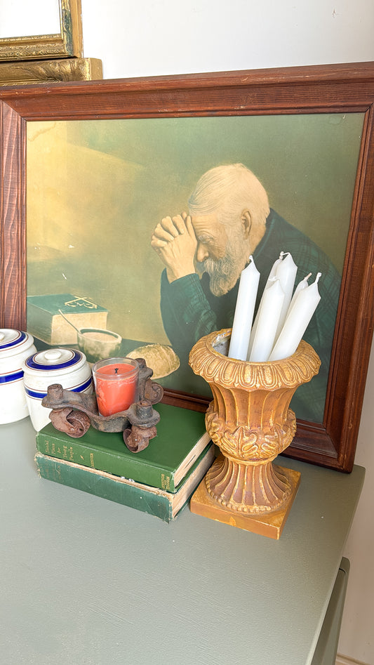 19” x 24.5” Praying Man Framed Art