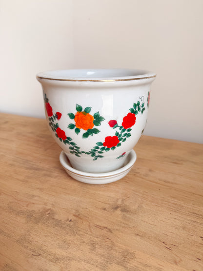 6.5” Tall Vibrant Floral Flower Pot