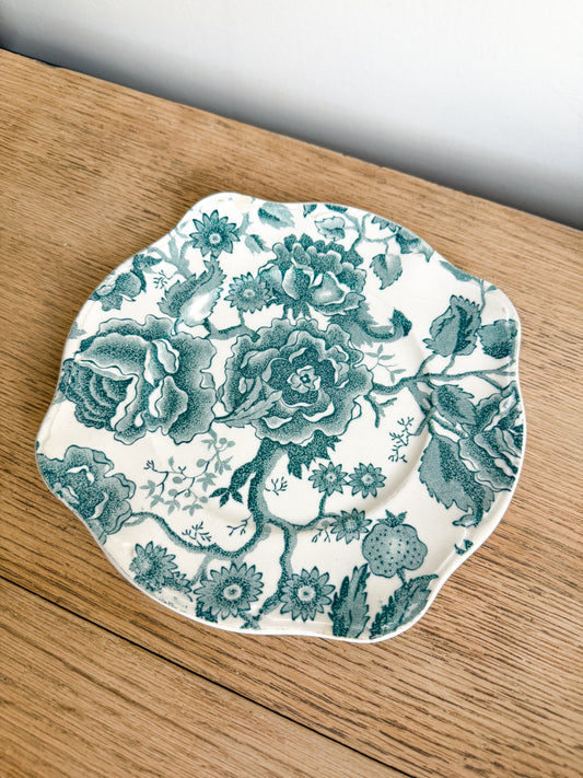 Blue Floral Ironstone Plate