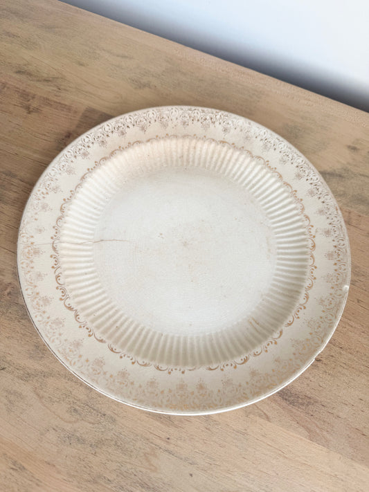 10” Ironstone Crazed Plate