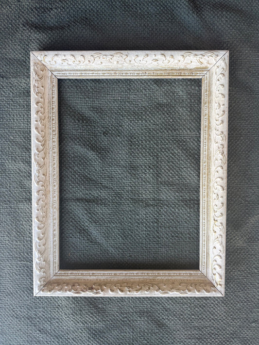 Old White Ornate Wooden Frame