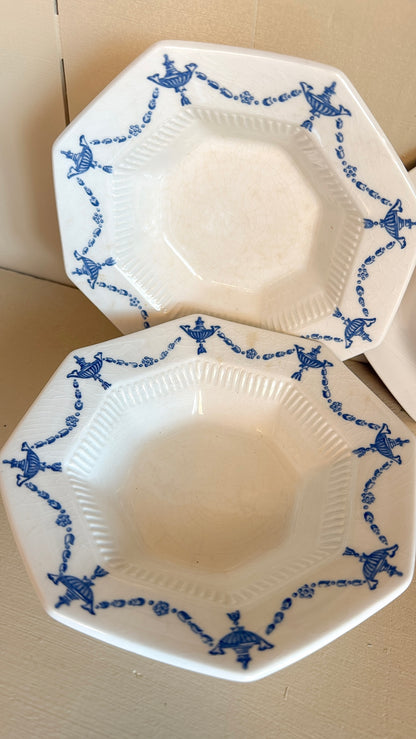 5.75" Set of 3 Octagonal Ironstone Bowls