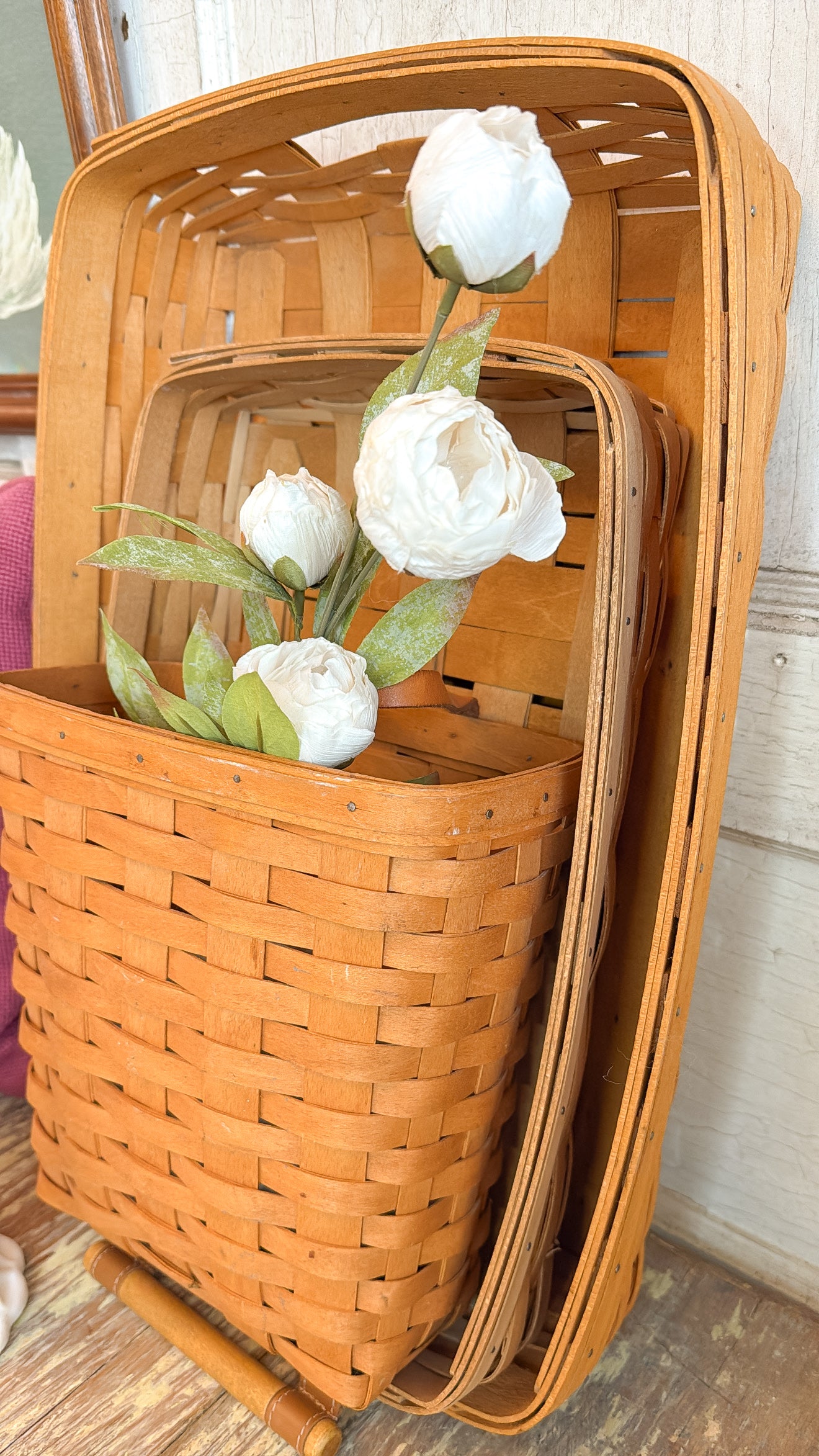 Longaberger Basket Tray w/ Wood Handles