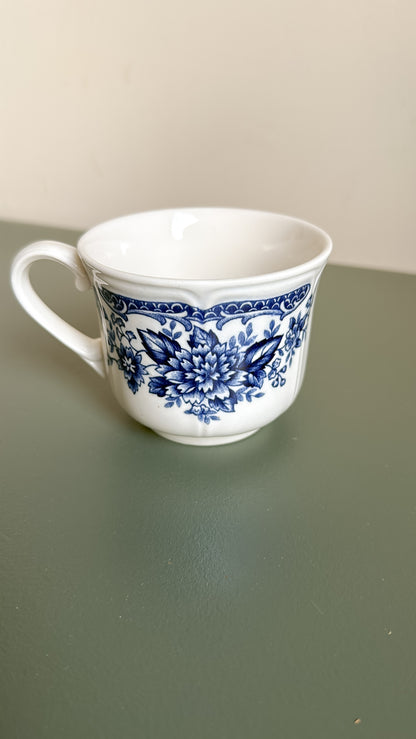 3”Tall Blue Carnation Ironstone Mug