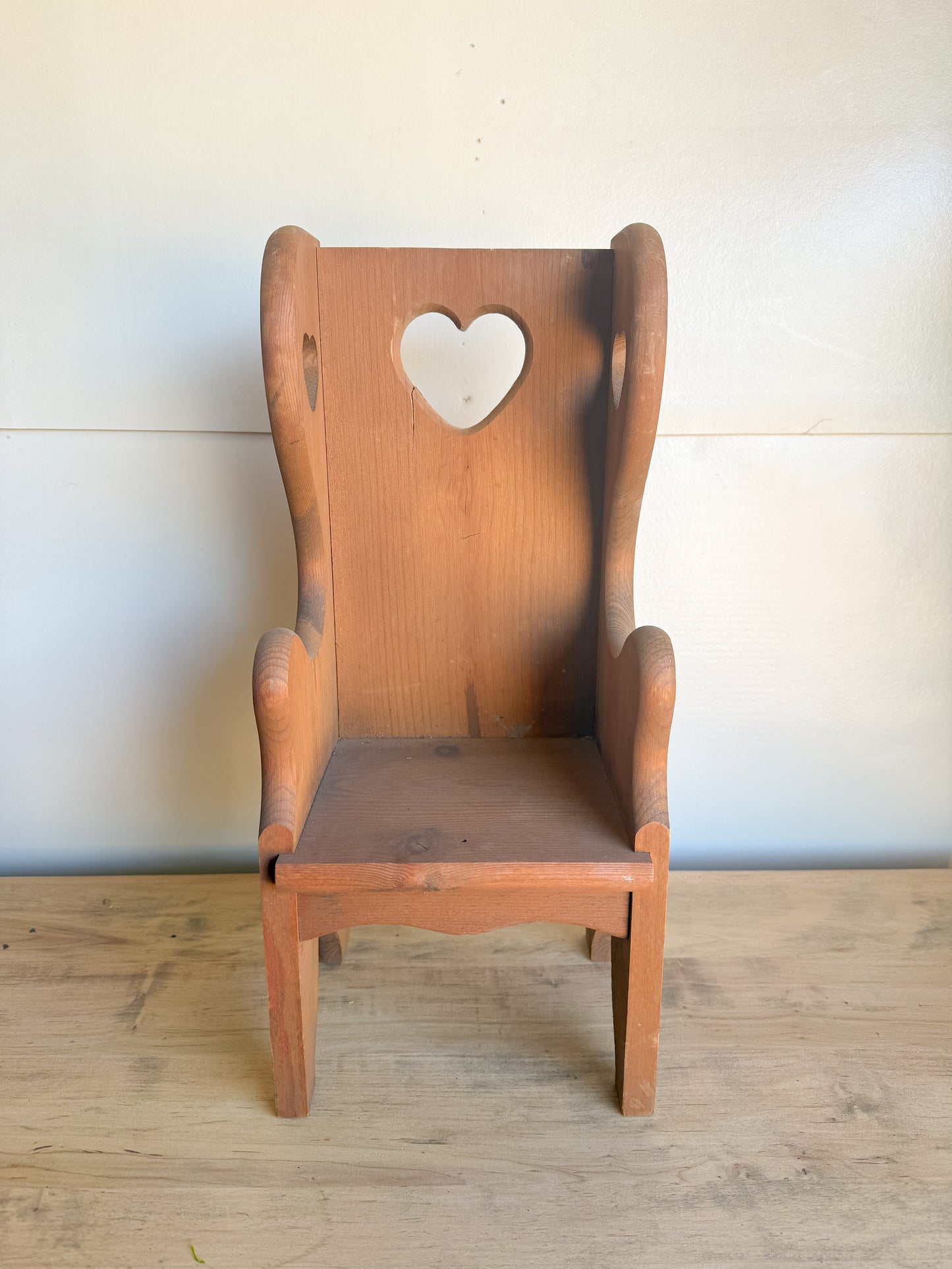 19” Tall Heart Carved Chair