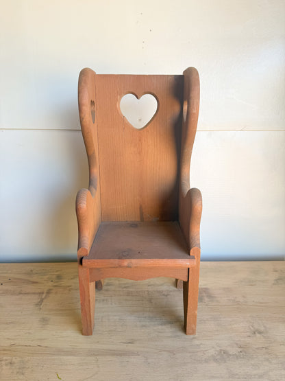 19” Tall Heart Carved Chair
