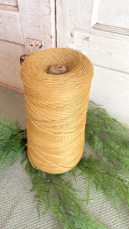 Vtg. Large Spool of Yellow Yarn