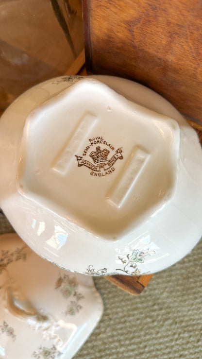 Floral Etched Small Tureen w/ Lid