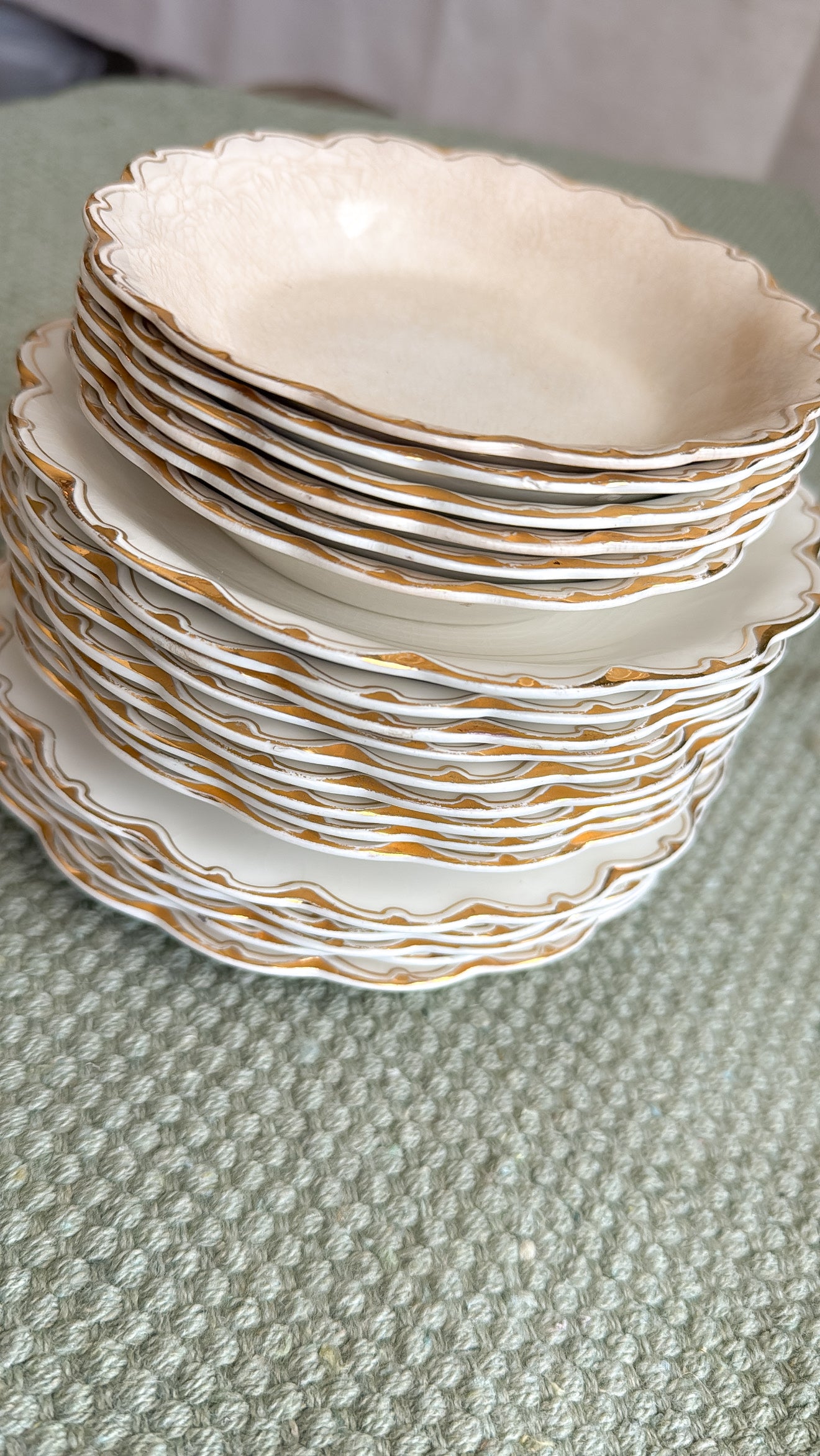 Gold Scalloped Edge Ironstone 5” Plate