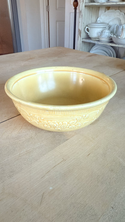 Vintage Yellow Pottery Bowl