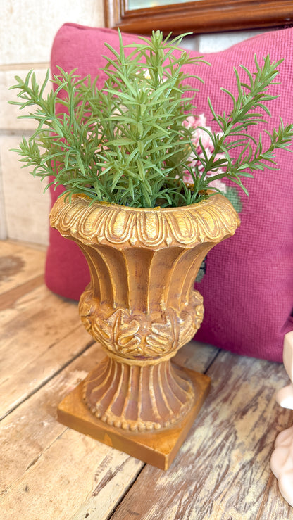 Small Urn w/ Faux Herb