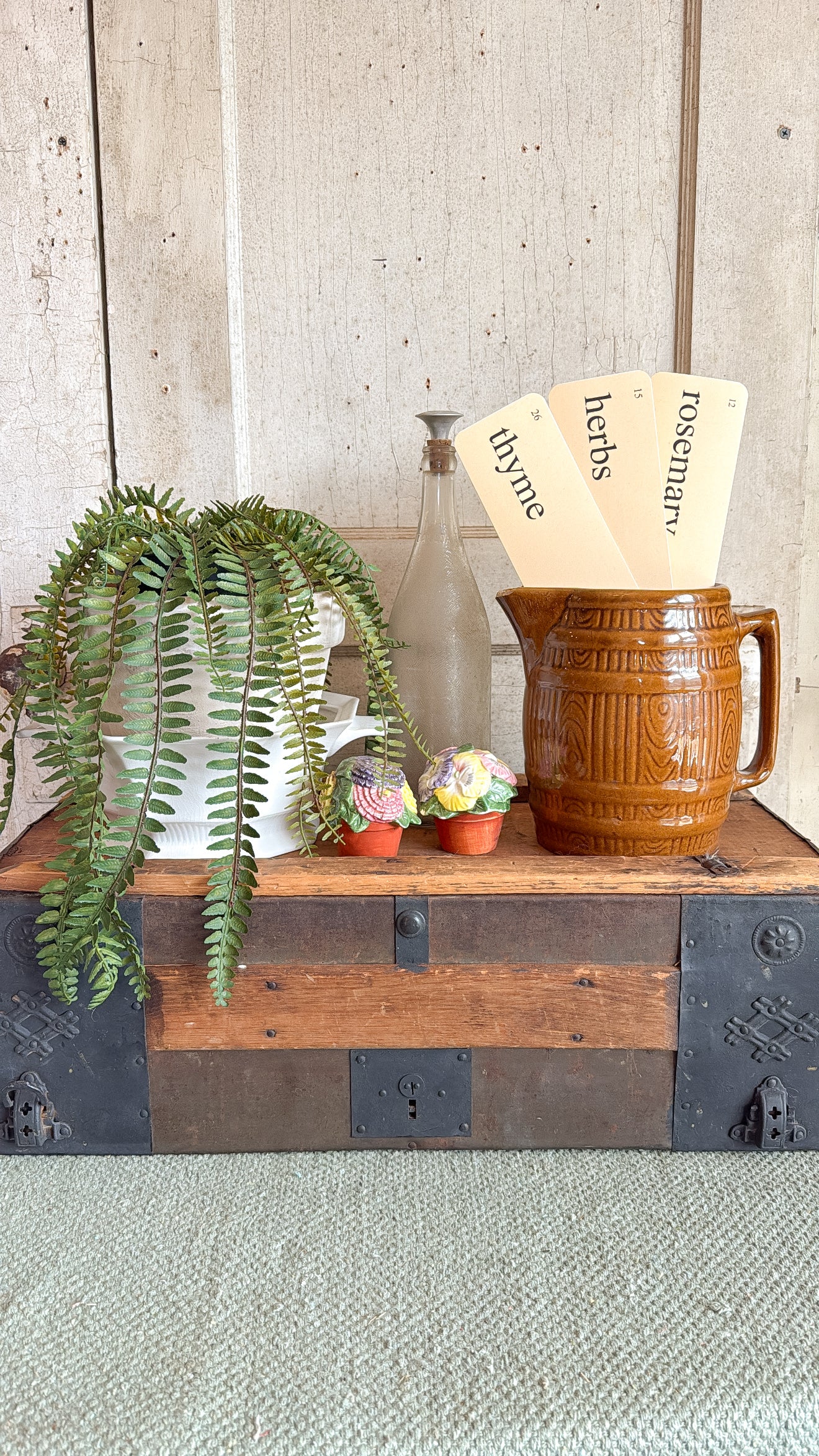 Vintage Pottery Barrel Pitcher
