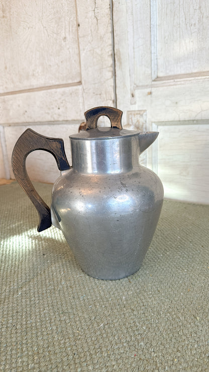 Vintage Pewter Coffee Pot w/ Wooden Handle