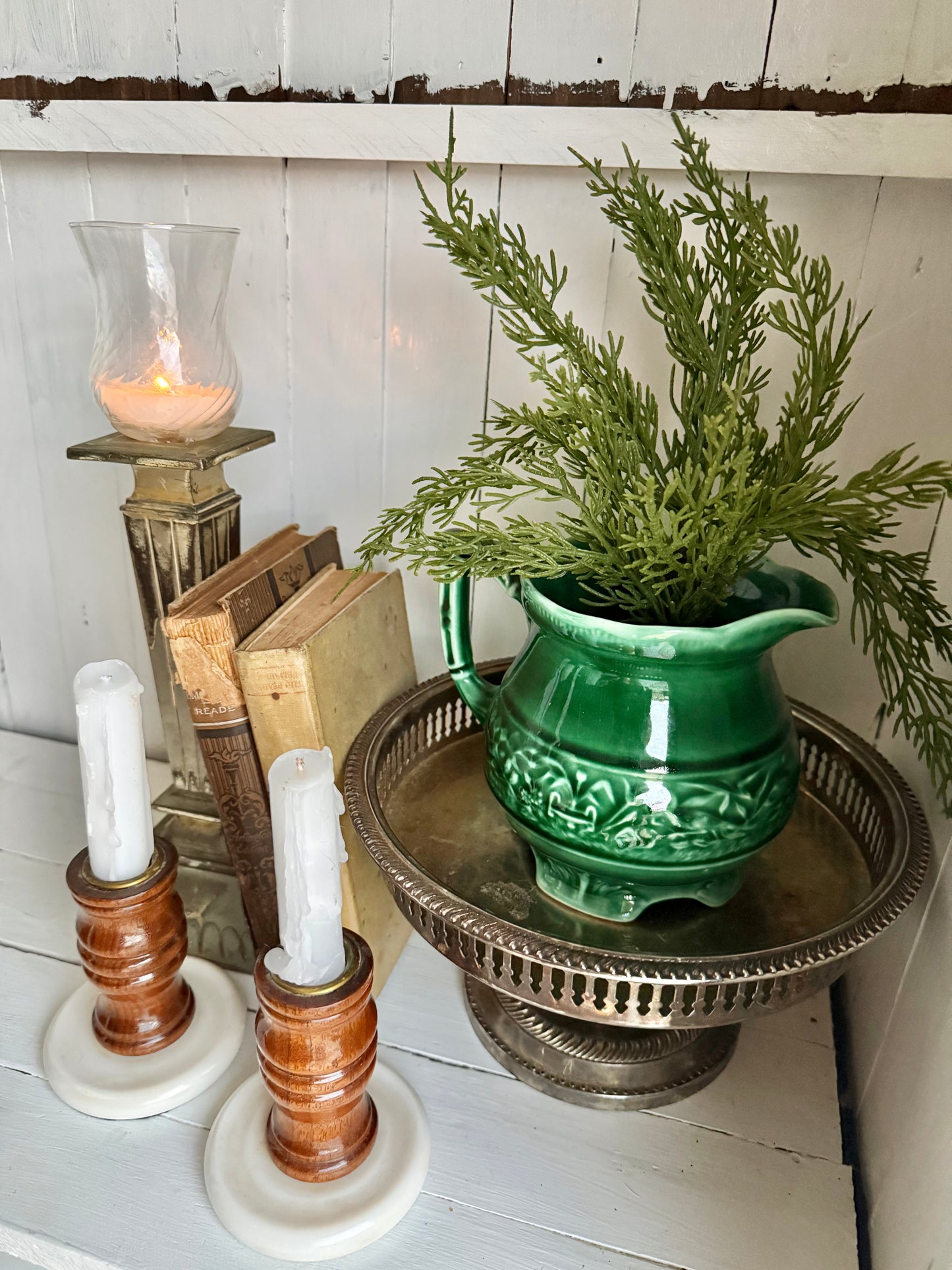 9.5” Tall Pewter/Silver Candlestick