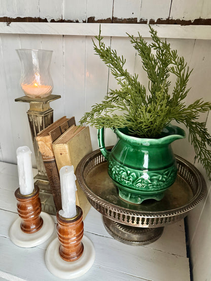 9.5” Tall Pewter/Silver Candlestick