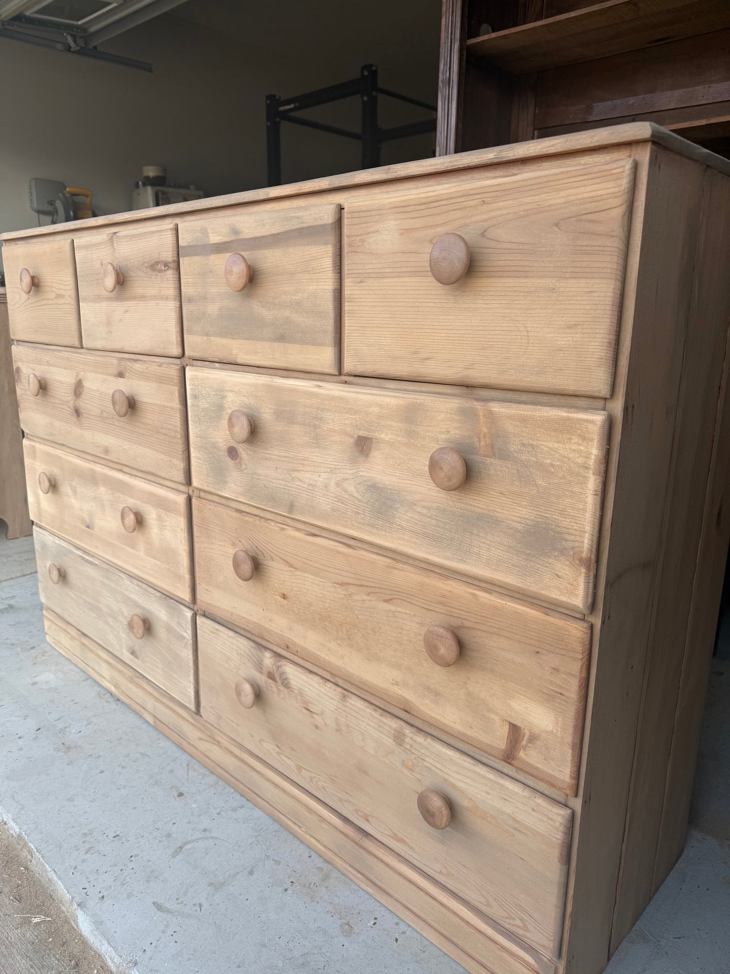 10-Drawer Bleached Dresser
