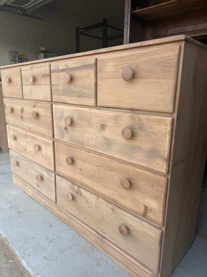 10-Drawer Bleached Dresser