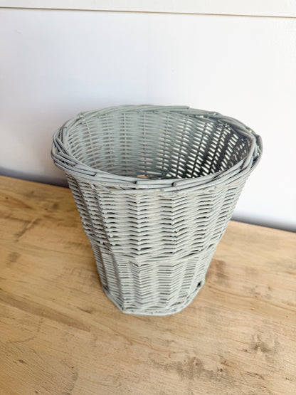 10.5” Tall Light Sage Wicker Basket