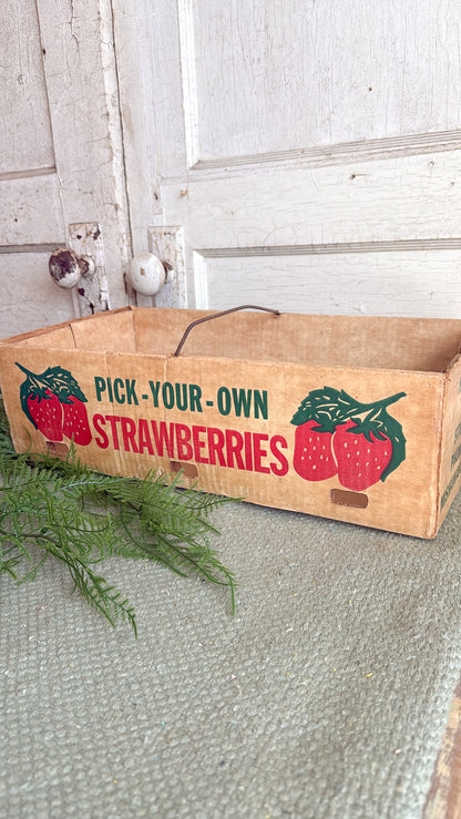 Old Strawberry Pickin' Box w/ Handle