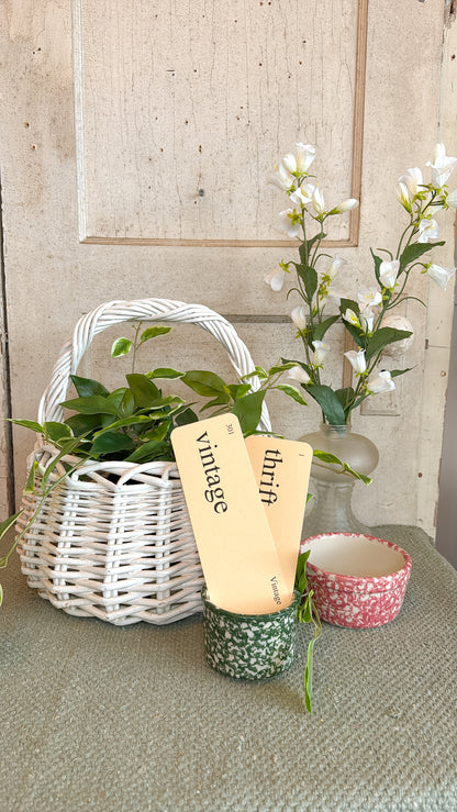 Pink Spongeware Small Dish