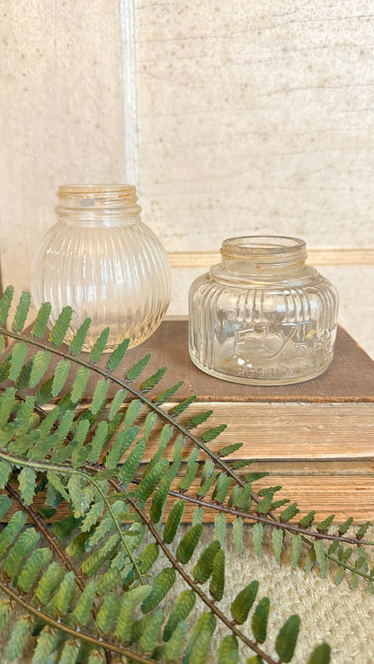 Pair of Glass Inkwells
