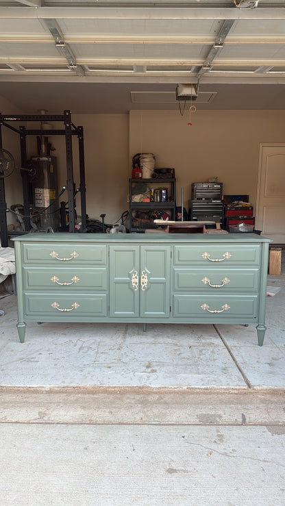 Solid Wood Green Dresser