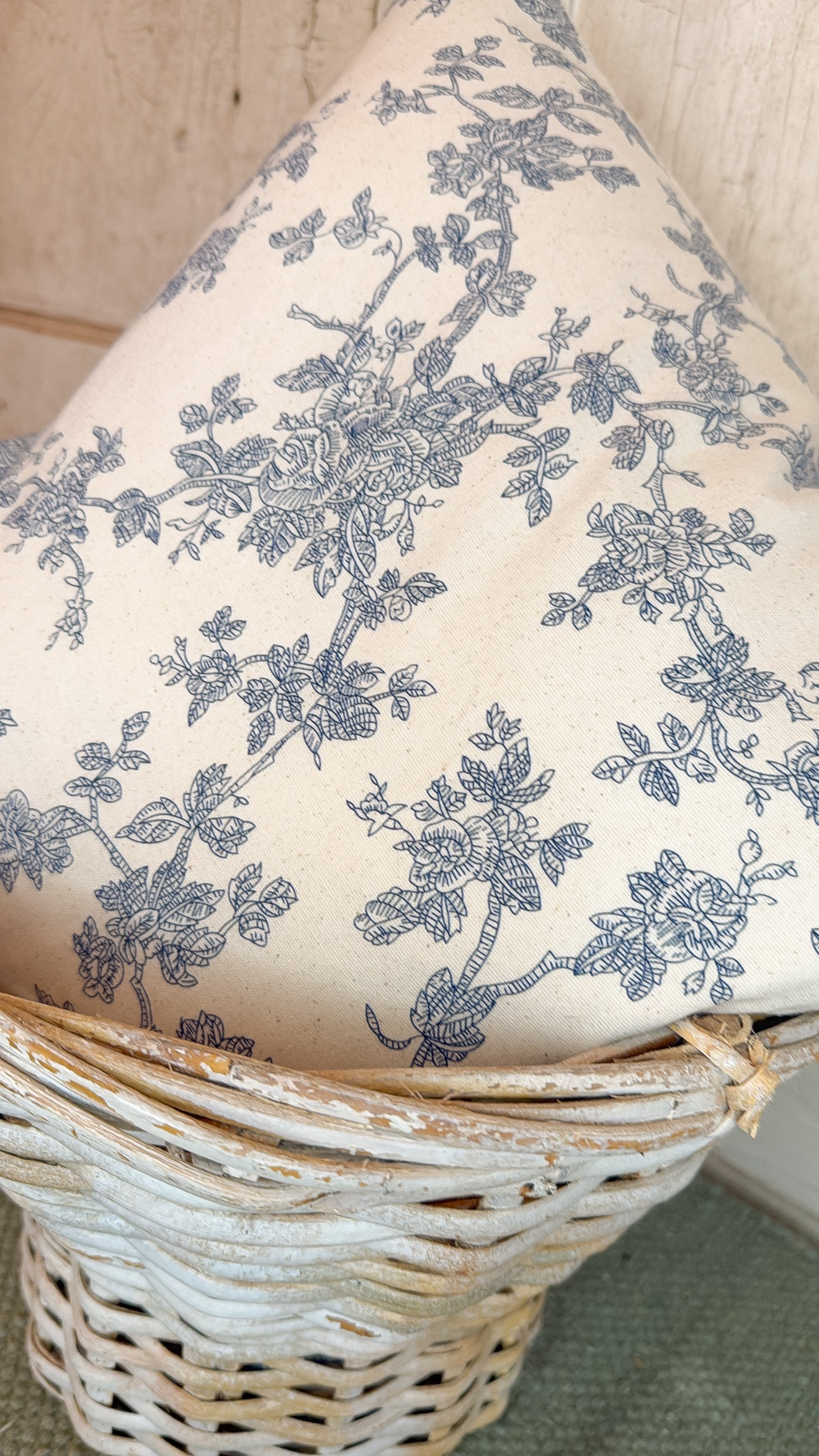 Blue Floral Pillow