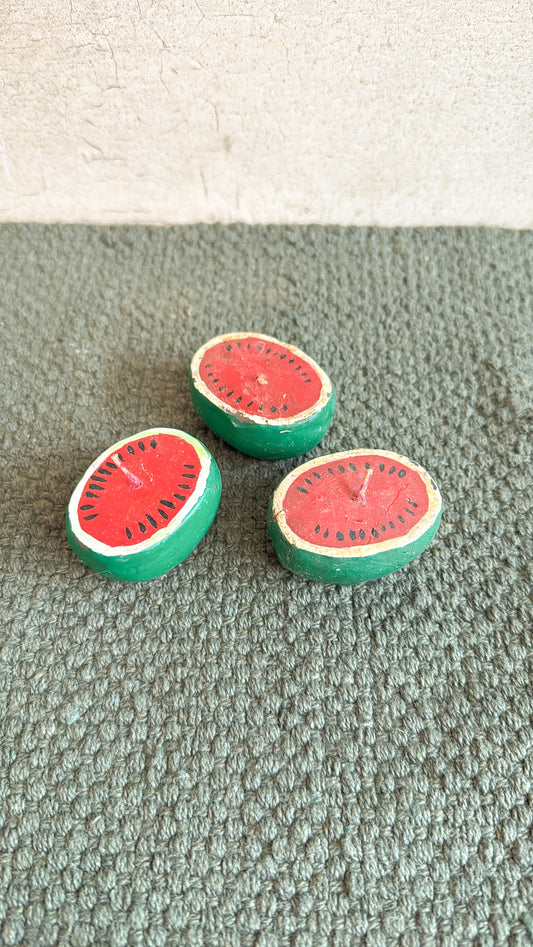 Set of 3 Vintage Watermelon Candles