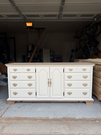 12-Drawer Bleach and White Dresser