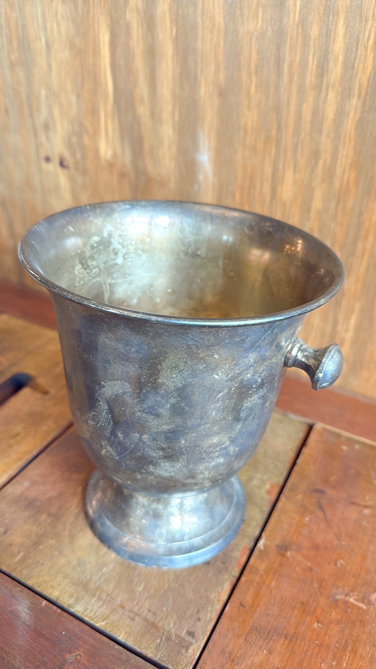 Silver Pedestal Vase