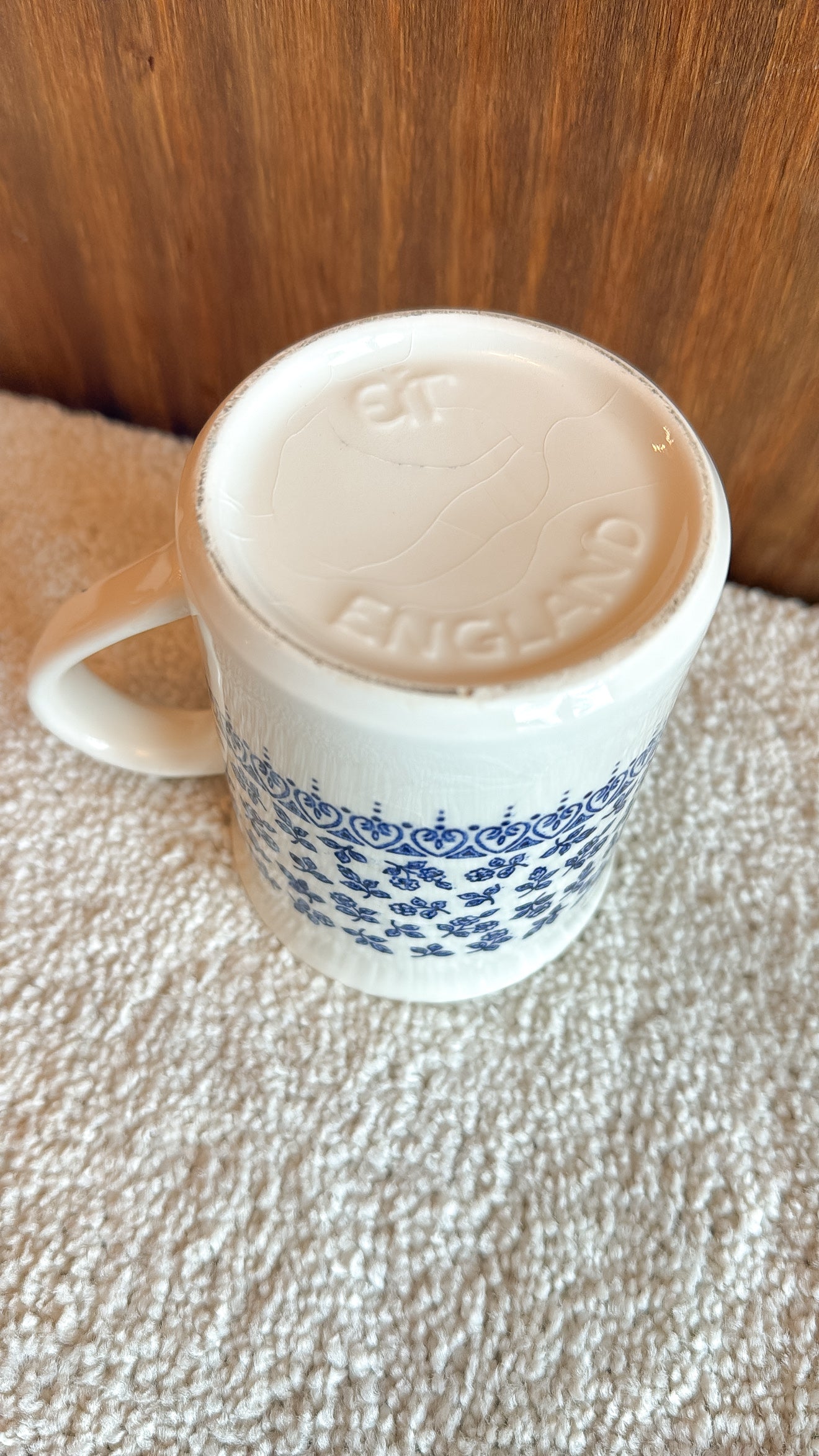 B&W Floral Ironstone Mug