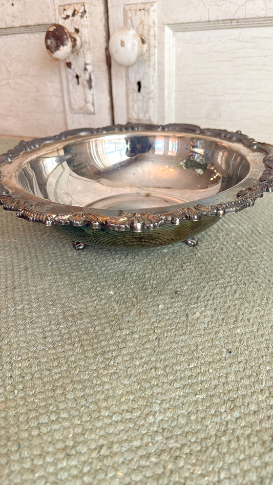 Silver Ornate Footed Bowl