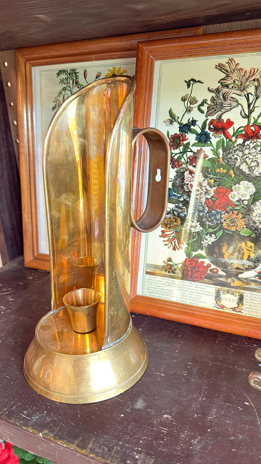 Brass Wall/Handle Chamber Candle Holder